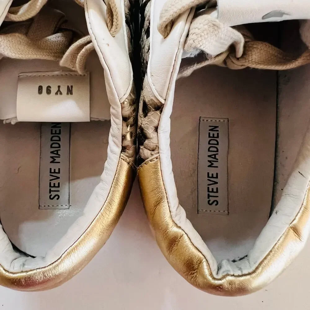 Steve Madden Sienna Multi Snake Print Lace Up Sneakers Size 9 - Picture 9 of 13